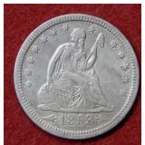 1853 Seated Liberty Silver Quarter - Arrows & Rays