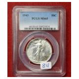 1943 Walking Liberty Silver Half PCGS MS65