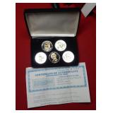 (5) Silver and Gold Layered President Medals