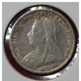 1898 Great Britain 3 Pence Coin