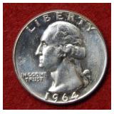 1964 D Washington Silver Quarter