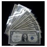 (10) $1 Silver Certificates - assorted dates
