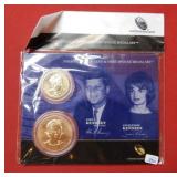 JFK $1 and First Spouse Medal