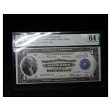 1918 $1 Boston National Currency PMG 64 EPQ
