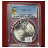 1923 Peace Silver Dollar PCGS MS65