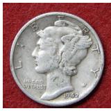 1942 over 41 D Mercury Silver Dime