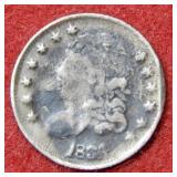 1834 Bust Half Dime- rim bruise