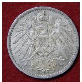 1915 German 1 Mark Silver Coin