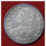 1809 Bust Silver Half Dollar - early date
