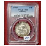 1935 S San Diego Silver Comm Half PCGS MS66