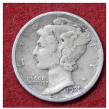 1921 D Mercury Silver Dime