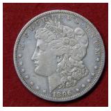 1896 S Morgan Silver Dollar Coin- REV rim bruise