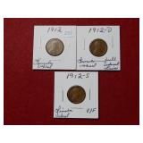 1912 PD&S Lincoln Wheat Cents