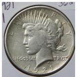 1921 Peace Silver Dollar - high relief