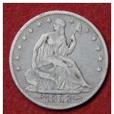 1853 Seated Liberty Silver Half with arrows & rays