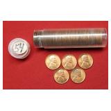 Roll of 1954P Lincoln Cents
