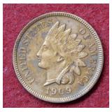 1909 Indian Head Cent - Red & Brown
