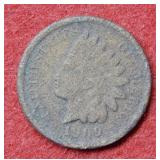 1869 Indian Head Cent - grainy