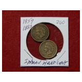 1859 & 1862 Indian Head Cents
