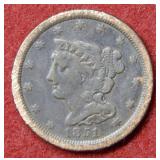 1851 Cornet Half Cent