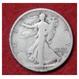 1917 D OBV Walking Liberty Silver Half Dollar Coin