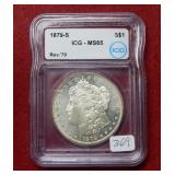 1879 S Morgan Silver Dollar ICG MS65