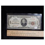 1929 $20 National Currency Charter Bank #3285