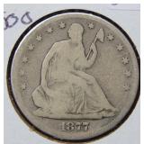 1877 S Seated Liberty Silver Half