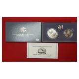 1991 Mount Rushmore Two Coin UNC Set- Silver $1