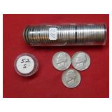 Roll of 1952 S Jefferson Nickels