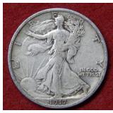 1917 Walking Liberty Silver Half Dollar Coin