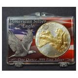 2014 Silver Eagle with Gold Colorization