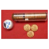 1948 S Roll of Lincoln Wheat Cents - BU