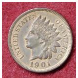 1901 Indian Head Cent - Red and Brown