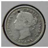 1874 H Canada Silver Dime
