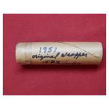 1951 Roll of BU Nickels in original bullet roll