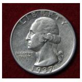 1937 D Washington Silver Quarter