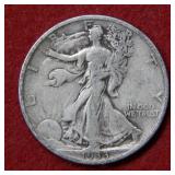 1933 S Walking Liberty Silver Half Dollar