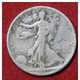 1921 S Walking Liberty Silver Half