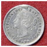 1888 Canada Silver 5 Cent Coin