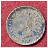 1866 Indian Head Cent - grainy