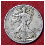 1928 S Walking Liberty Silver Half