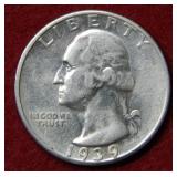 1939 S Washington Silver Quarter