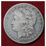 1893 CC Morgan Silver Dollar Coin