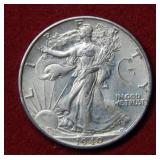 1940 Walking Liberty Silver Half w/ counter stamp