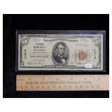 1929 $5 National Currency Charter Bank #11014