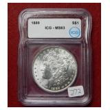 1889 Morgan Silver Dollar ICG MS63