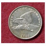 1858 Flying Eagle Cent - cleaned