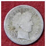 1904 S Barber Silver Dime