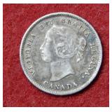 1901 Canada Silver 5 Cent Coin